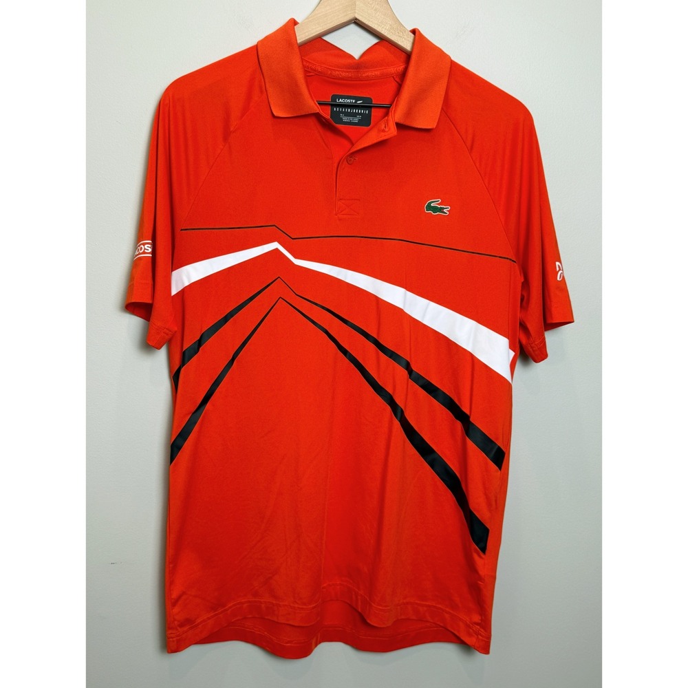 Lacoste Sport Novak Djokovic 2019 Mens M Orange Performance Tennis Polo Shirt